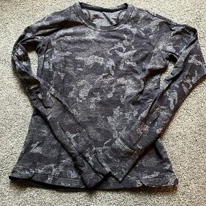 Lululemon Runderful Long Sleeve - Incognito Camo HTR Black